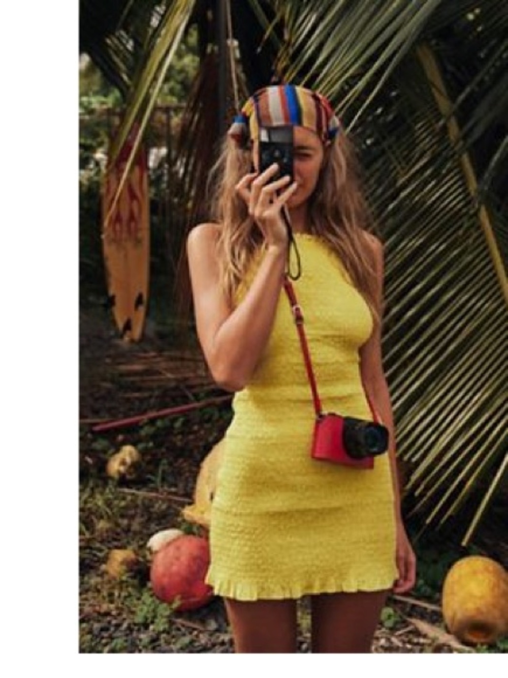 Free People Bright Yellow Smocked Mini Sundress